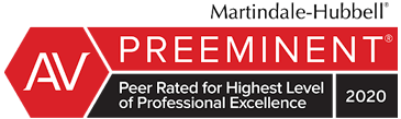 Martindale-Hubbell | AV | Preeminent | Peer Rated for Highest Level of Professional Excellence | 2020